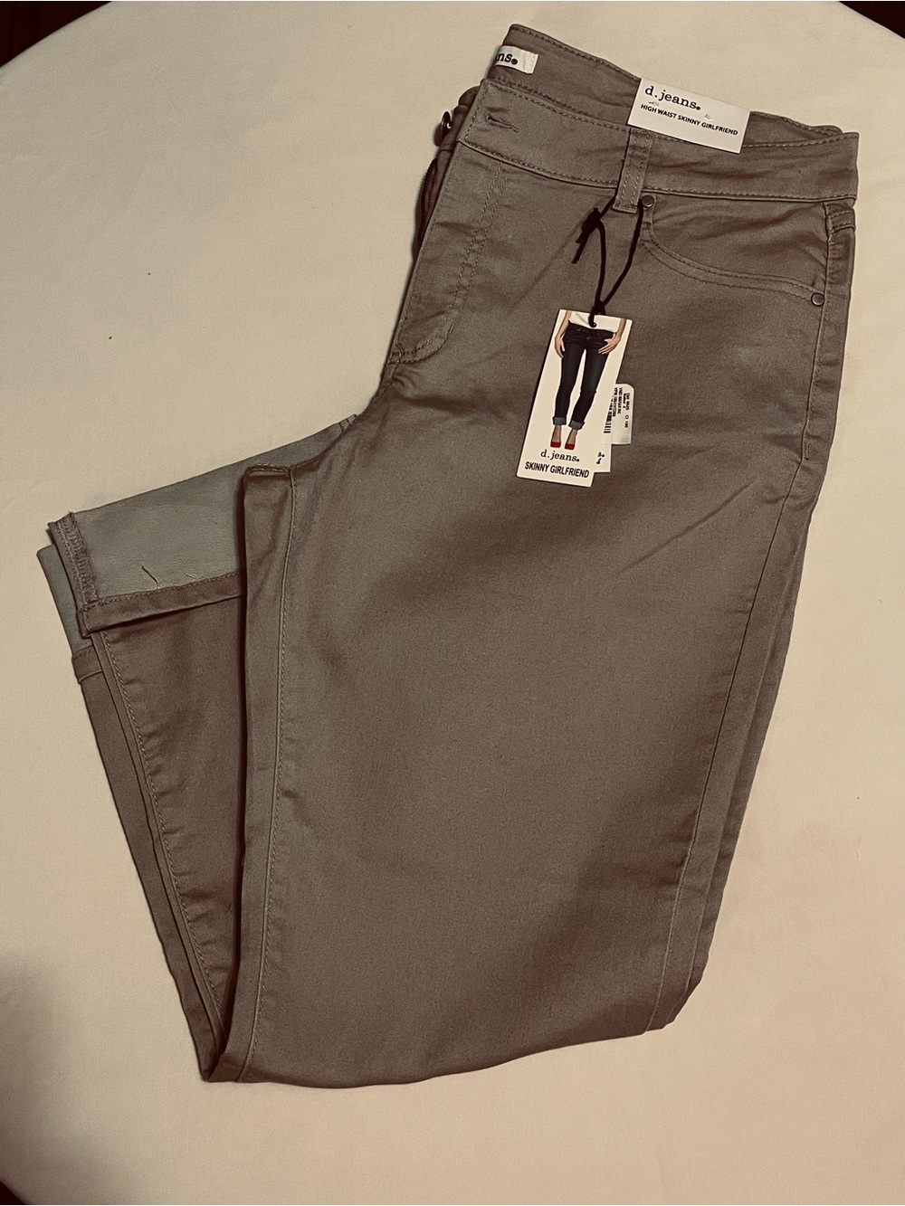 NWT d.jeans New York High Waist Skinny Girlfriend Pants Size 16 - Pale Shale